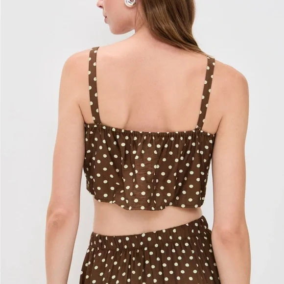 🆕 LE BOP | Brown Polka Dot Crop Top (size S) - Picture 4 of 8